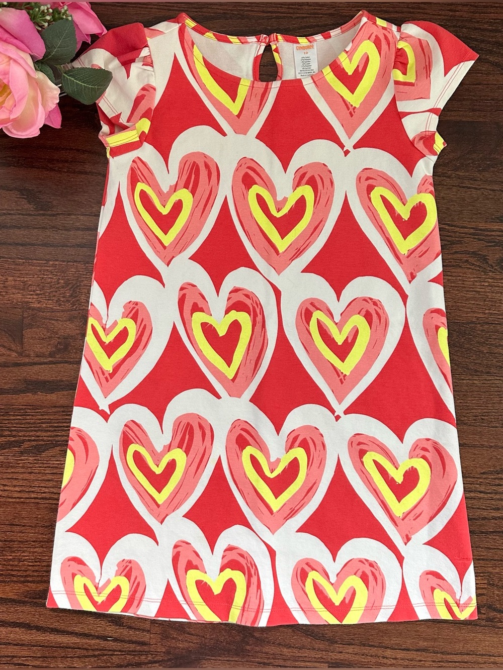 Gymboree heart print shift dress, size 10